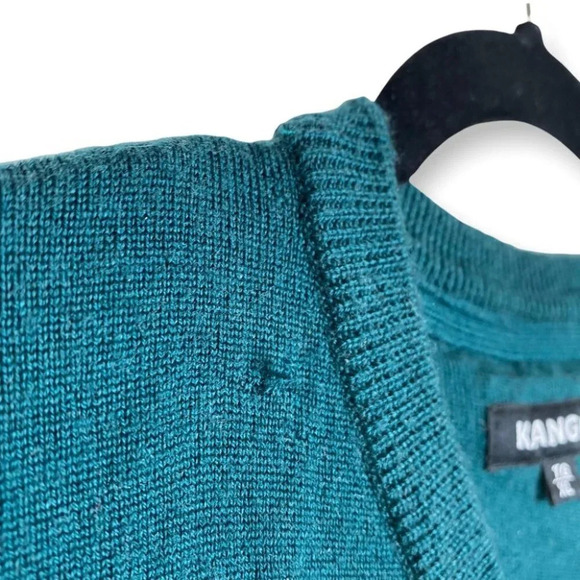 Kangol Mens  Green Merino Wool Long Sleeve Sweater - Picture 5 of 7